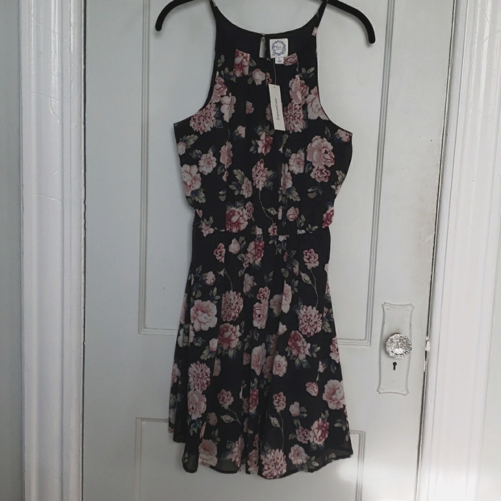 NWT Francesca's Floral Sleeveless Dress- L